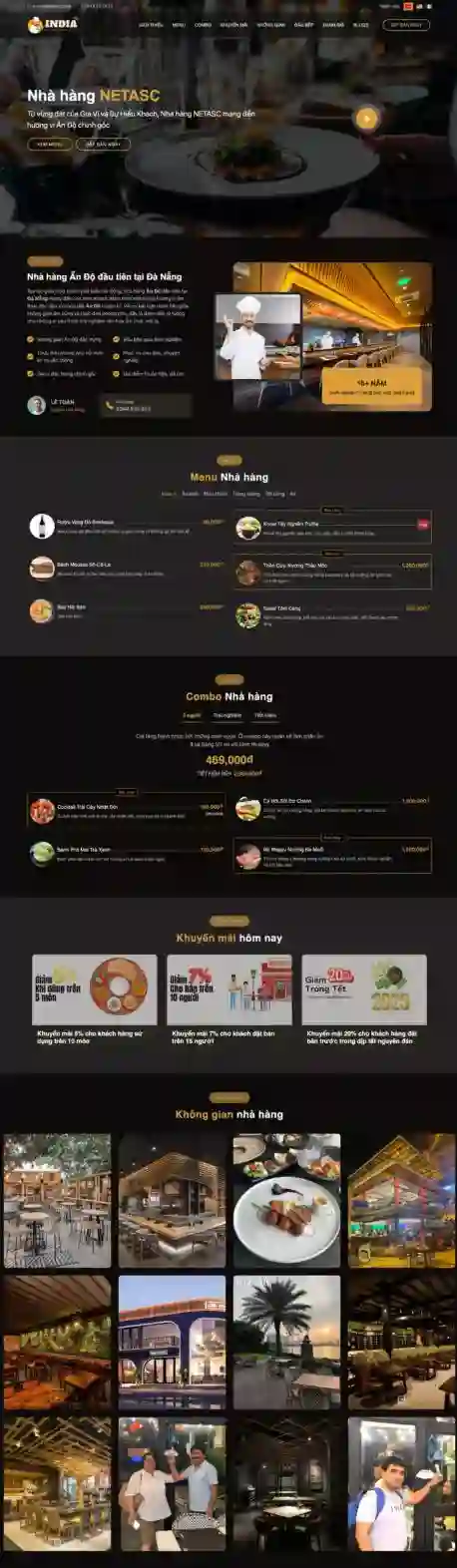 Mẫu Website Nhà Hàng - Đặt bàn, giới thiệu menu trực tuyến